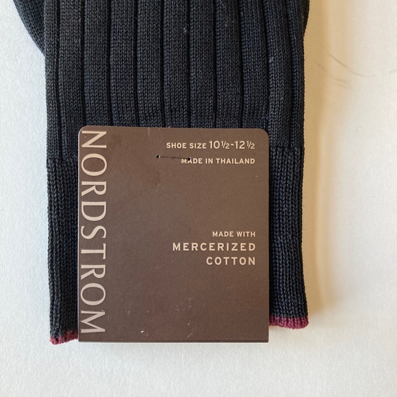NWT Mens Nordstrom Black Dress Socks Pima Cotton Calf Length Size L 10.5  -12.5 - Picture 1 of 8